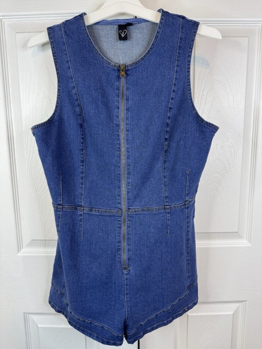 Windsor Blue Denim Overall Shorts Jumper L NWOT